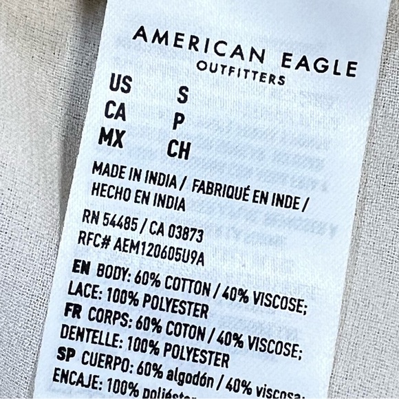 American Eagle embroidered lace ruffled crop tank top flirty boho prairie y2k - Picture 11 of 12